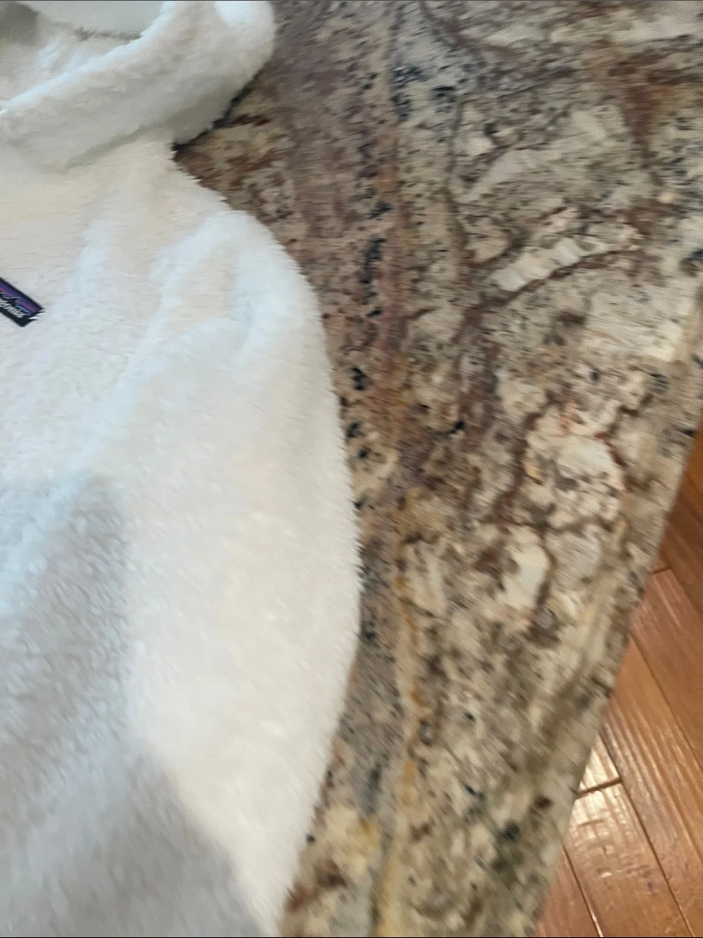 Patagonia Kids Cream Plush Hooded Puffer Jacket